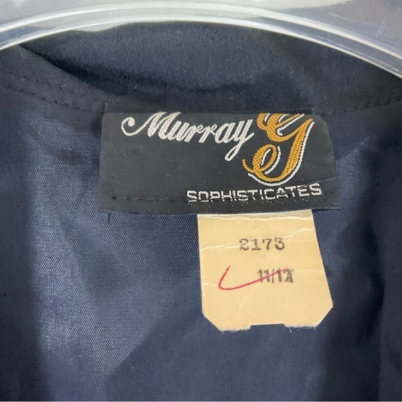 Vintage 70’s Gold Disco Jacket Shirt L Black Big Lapels, Baroque, lamé - Picture 7 of 10